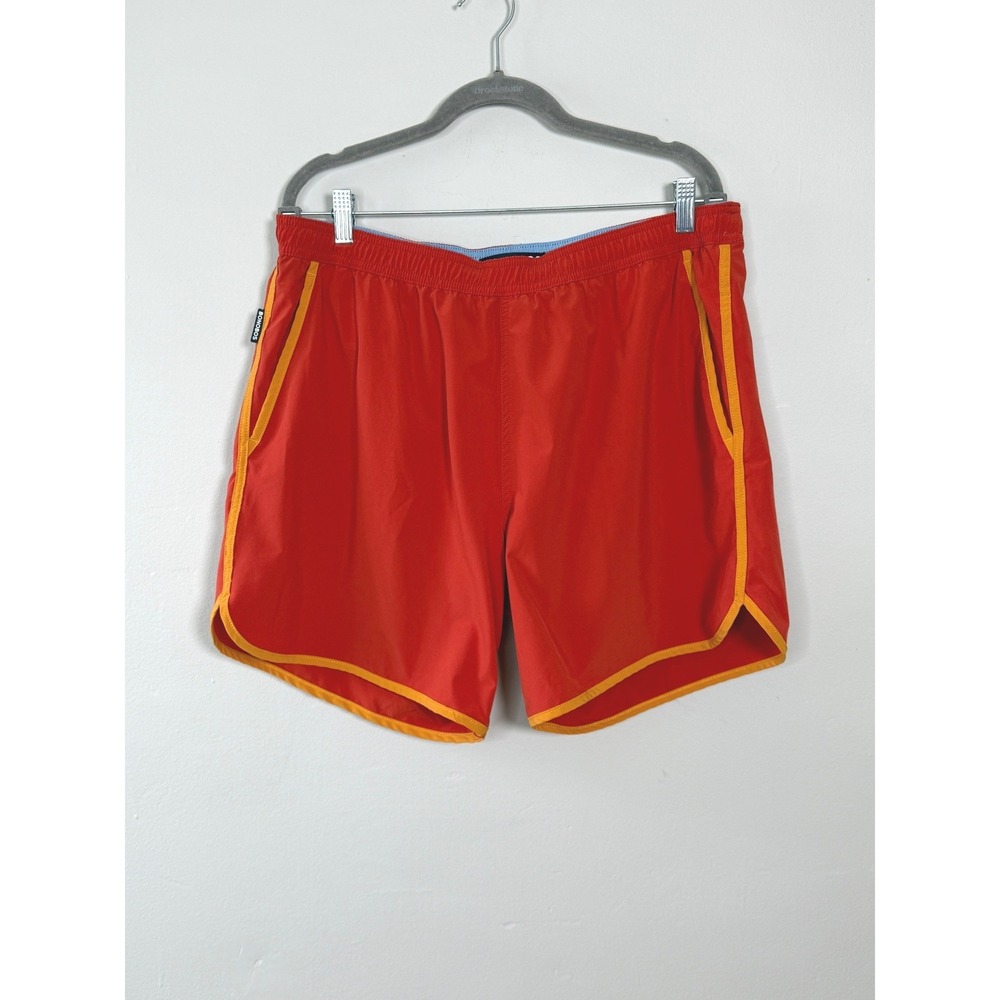 Bonobos‎ Throwback Swim Trunks XL Red Orange 7" Inseam Mesh Lined Pockets Sporty
